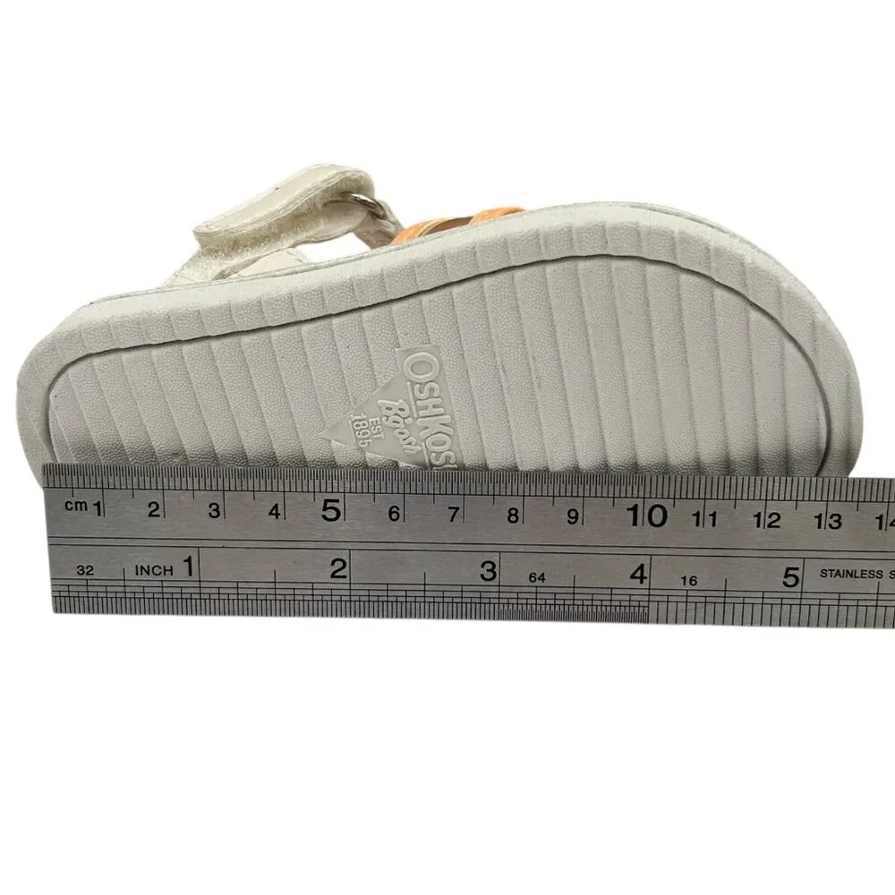 OshKosh Stella Baby-Infant Girls Fashion Sandals Size 5 Gold-White-Pink‎